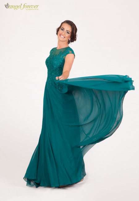 Angel Forever Green Chiffon and Lace Prom Dress / Evening Dress